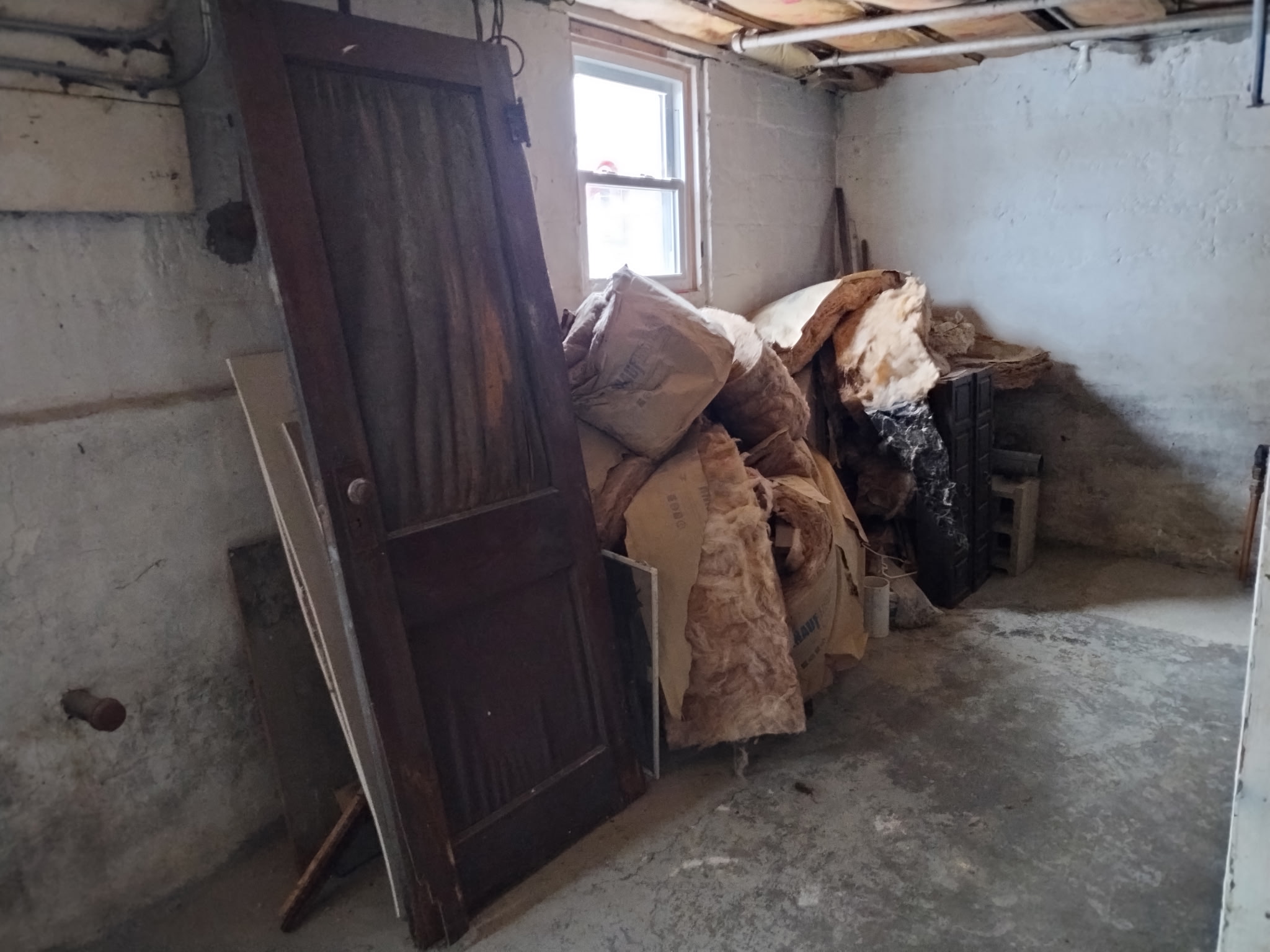 Basement debris and insulation removal