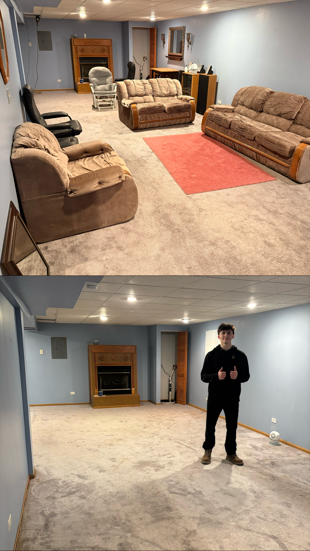 Basement furniture removal