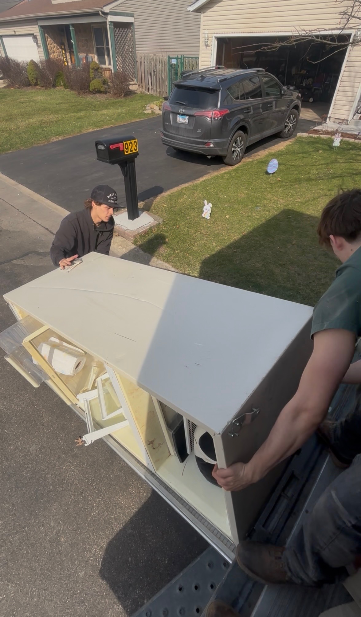 Loading dresser onto truck