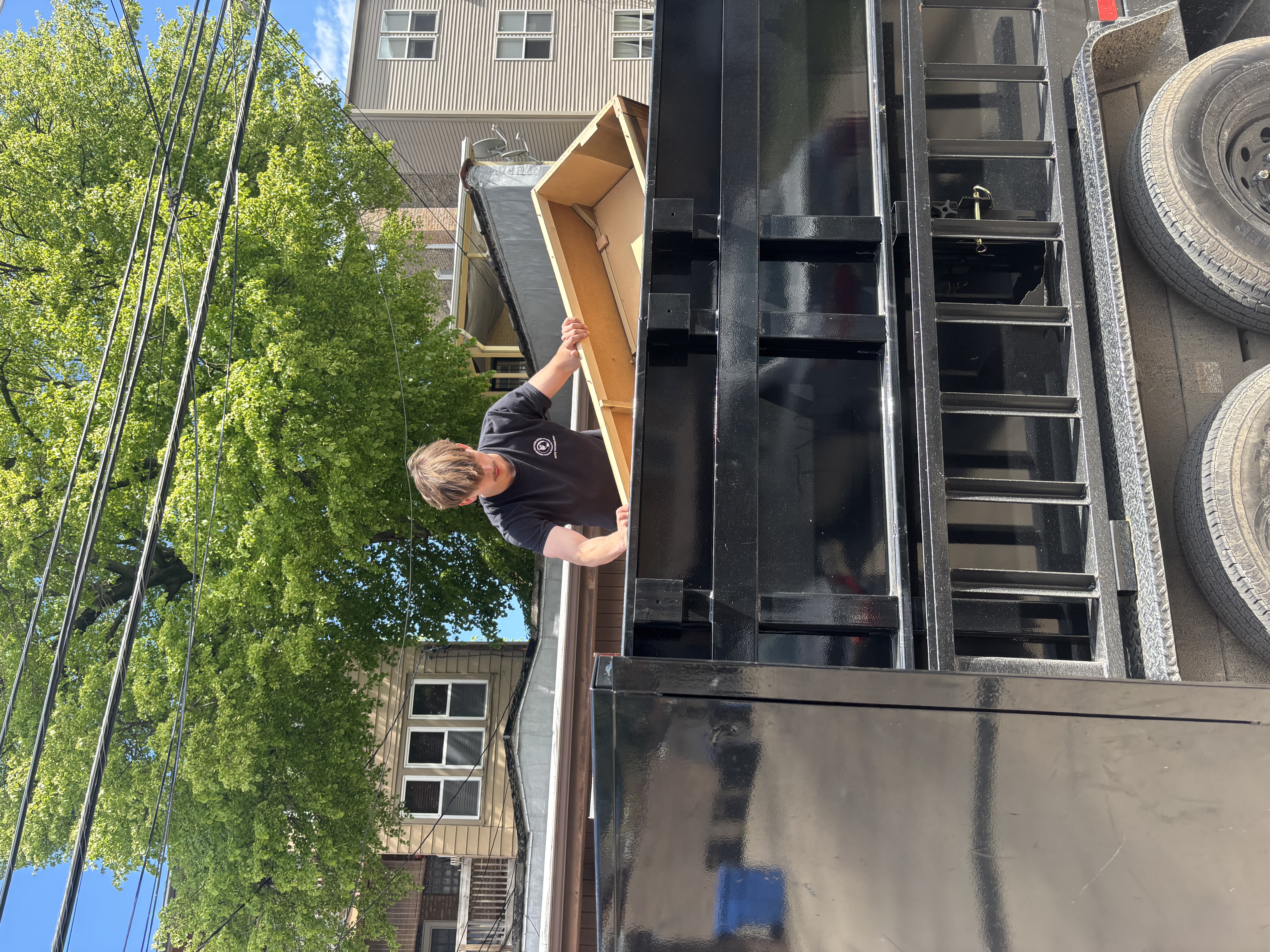 Loading piano onto the trailer