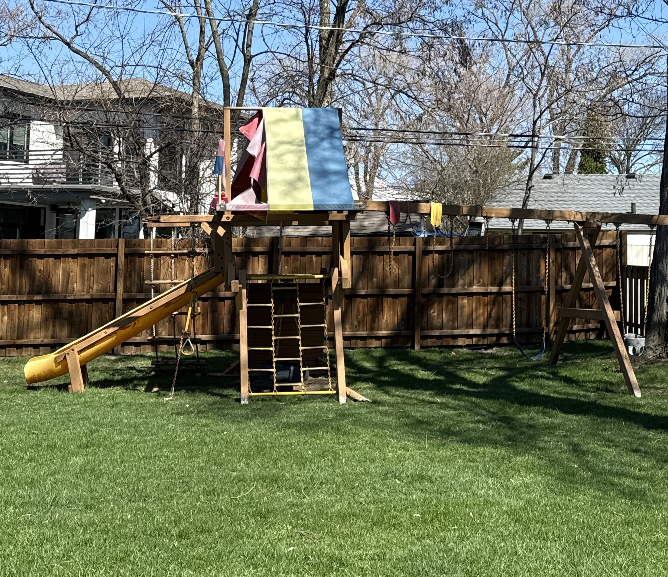 Swing set demolition